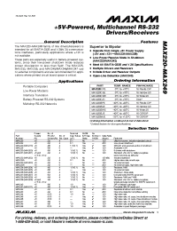 Datasheet MAX201 manufacturer MAXIM